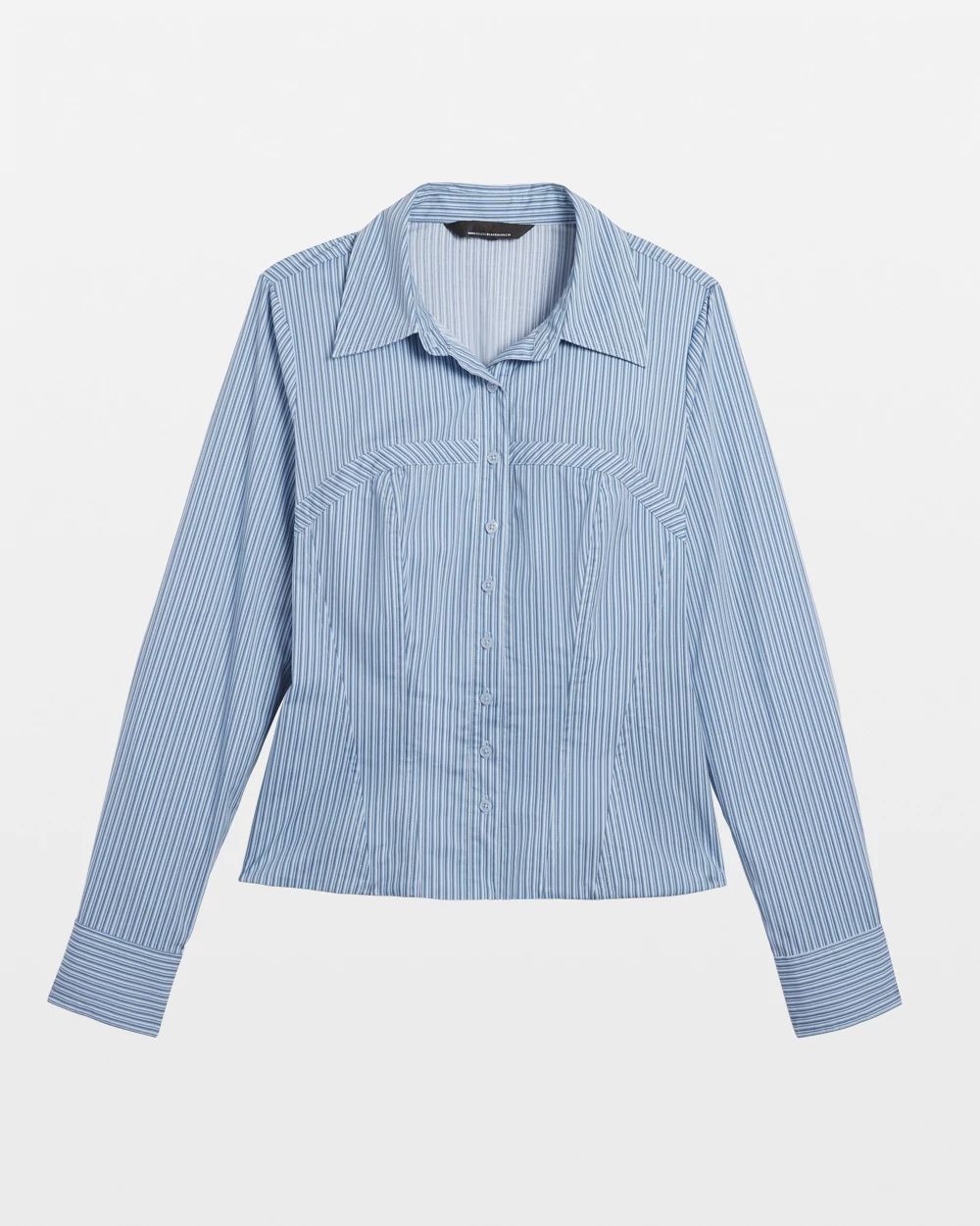 Long Sleeve Corset Poplin Shirt | White House Black Market